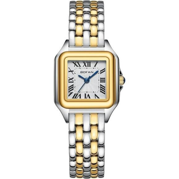 Small Gold Womens Watch Roman Dial Quartz Waterproof Stainless Steel Bracelet - Picture 1 of 7